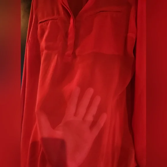 a.n.a. Red Sheer Blouse - Picture 7 of 7